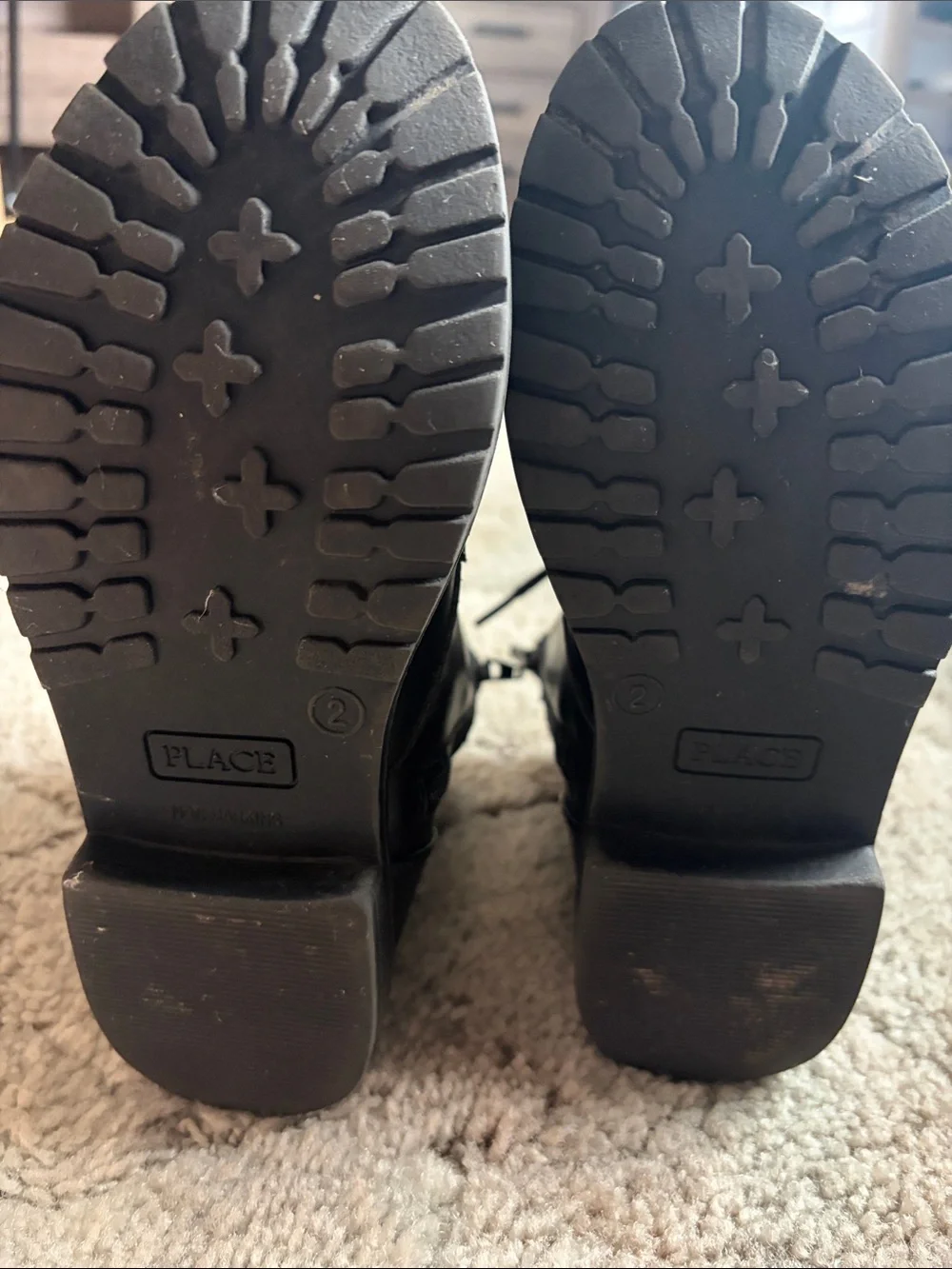 The Children's Place Black Quilted Lace-Up Kids' Boots